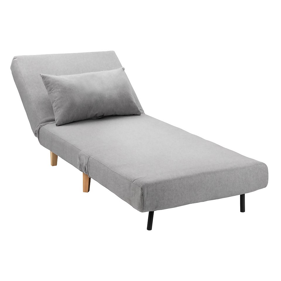 Freya Folding Chair Bed Grey Homebase
