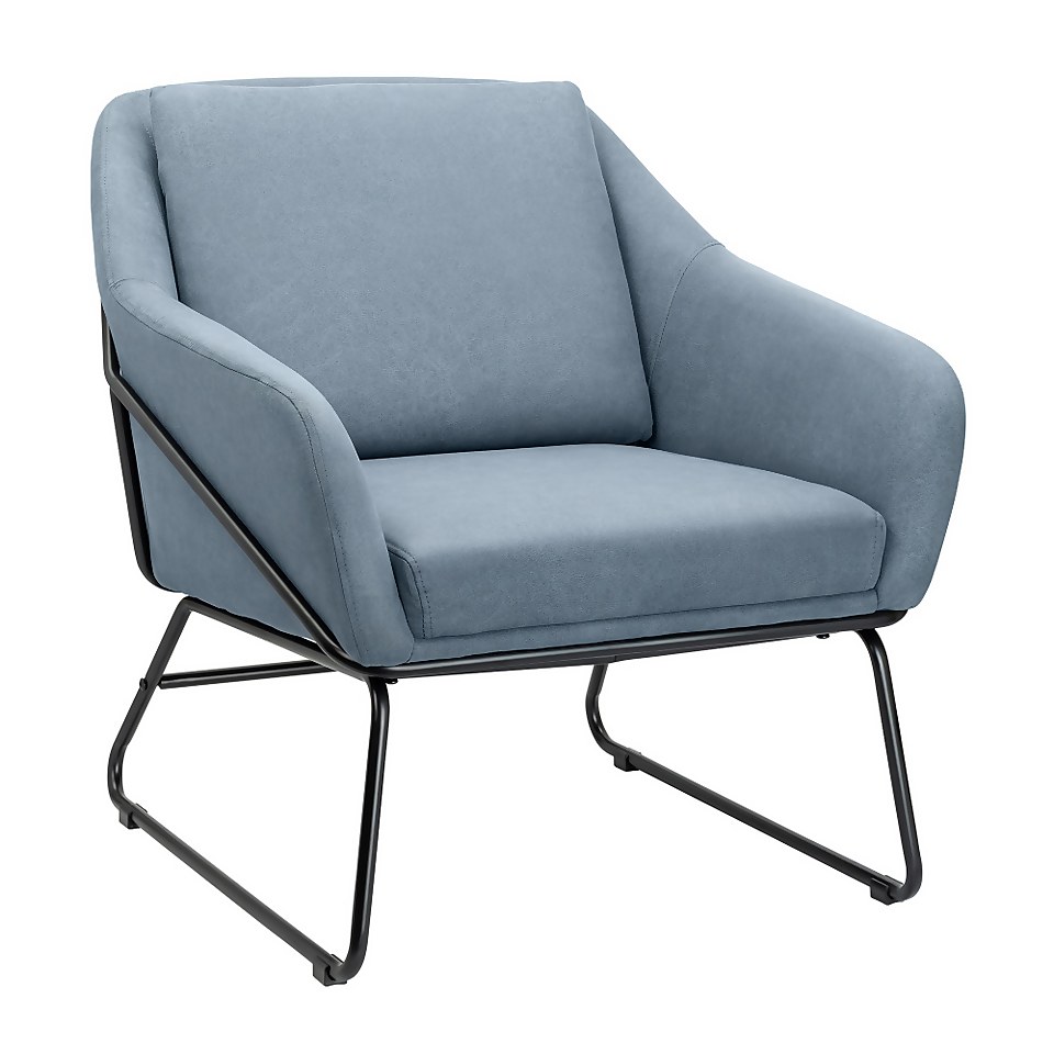 Evelyn Metal Frame Chair - Denim Blue