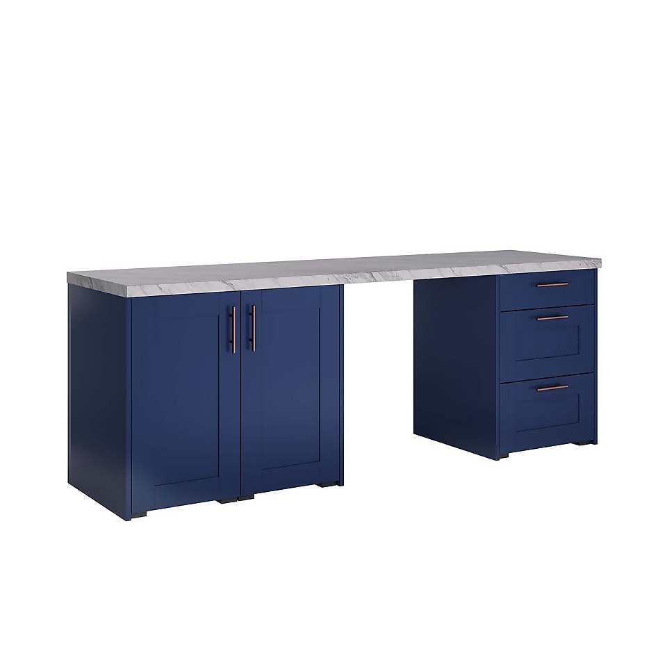 Classic Shaker Navy 3 Unit Home Office Set