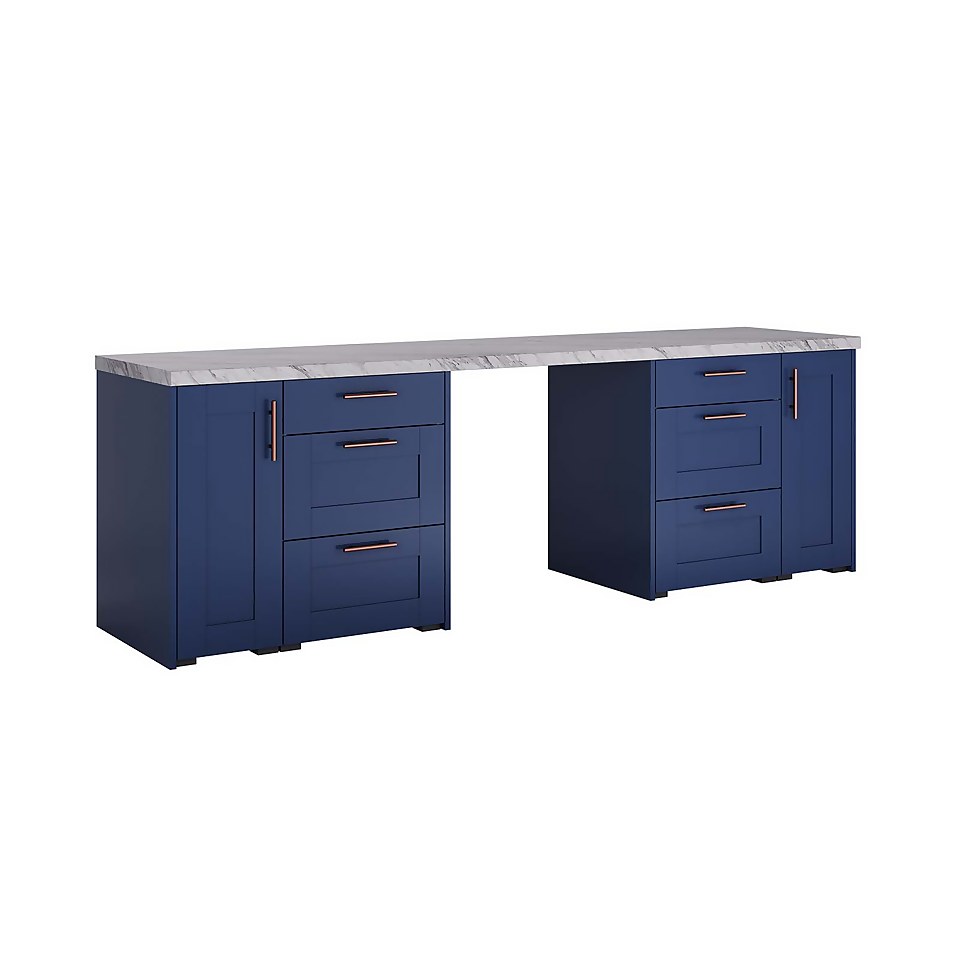 Classic Shaker Navy 4 Unit Home Office Set