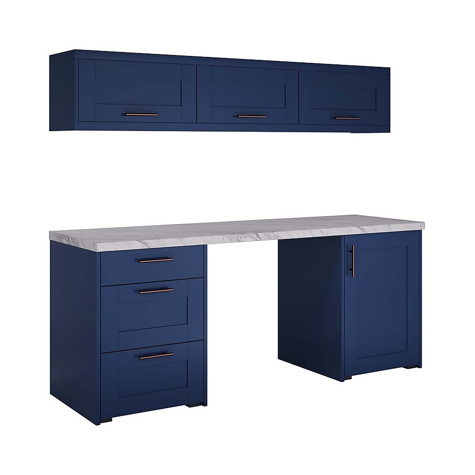 Classic Shaker Navy 5 Unit Home Office Set