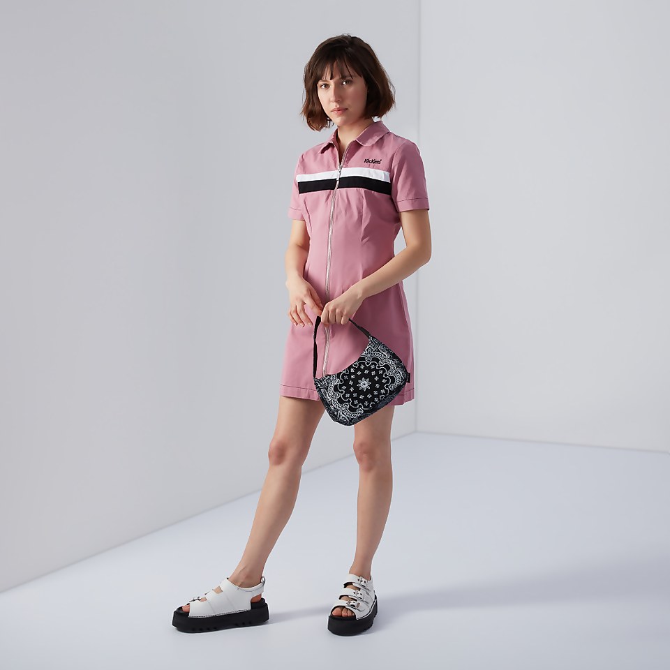Women's Short Sleeve Stripe Dress Pink