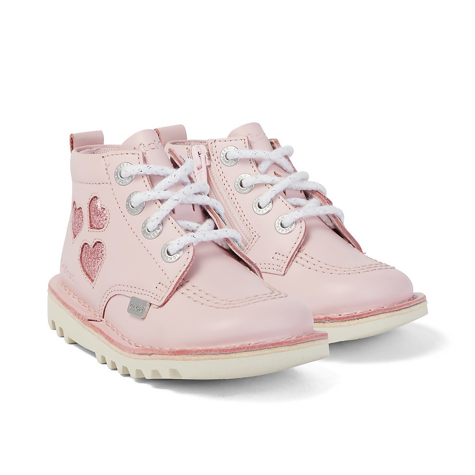 Infant Girls Kick Hi Heart Leather Pink