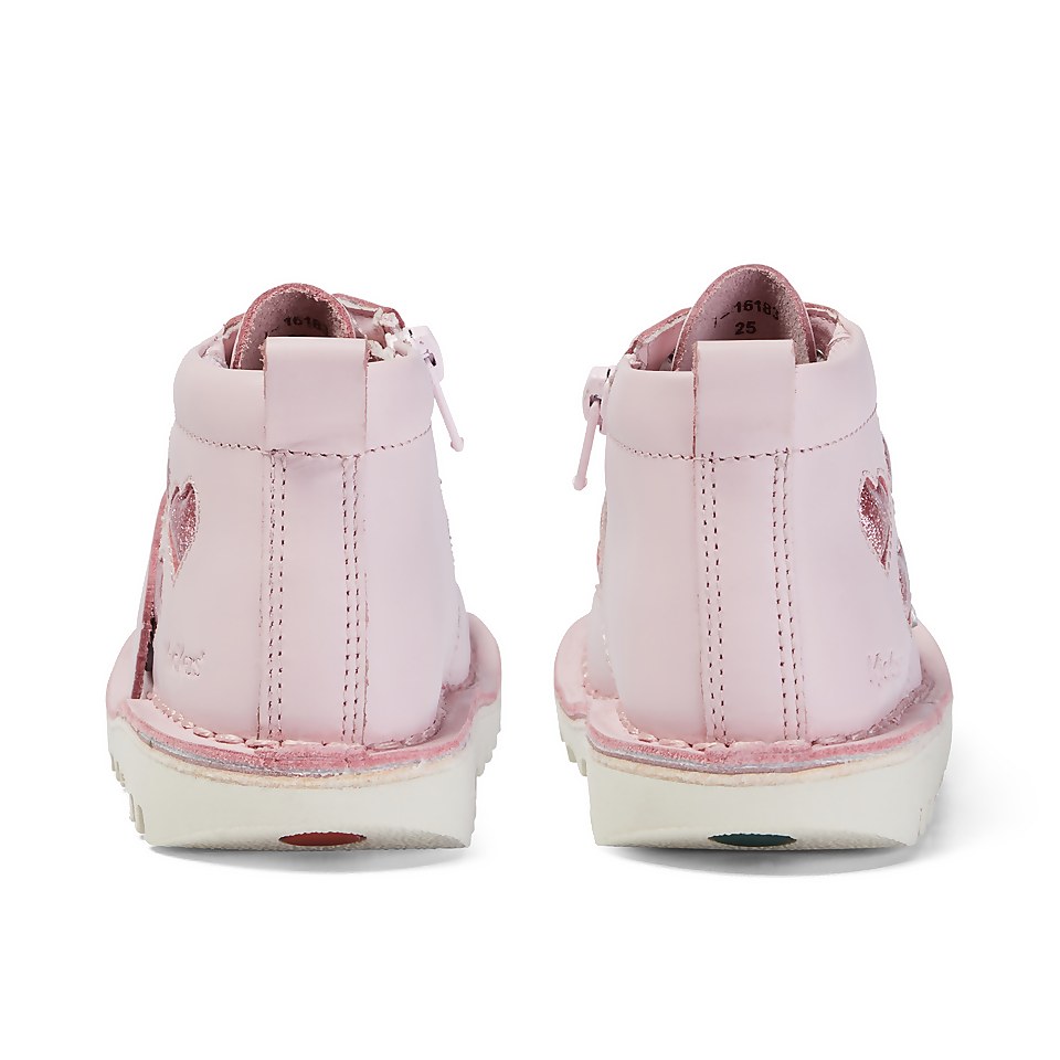 Infant Girls Kick Hi Heart Leather Pink