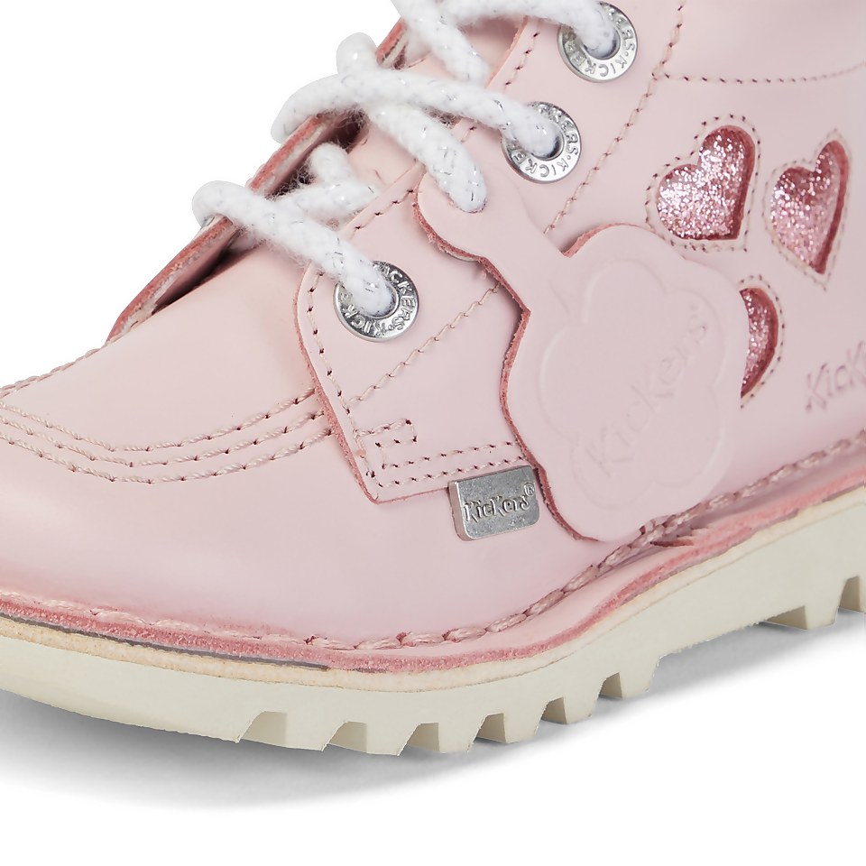 Infant Girls Kick Hi Heart Leather Pink