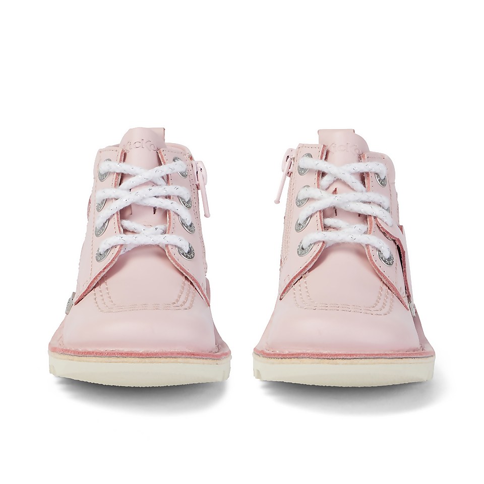 Infant Girls Kick Hi Heart Leather Pink