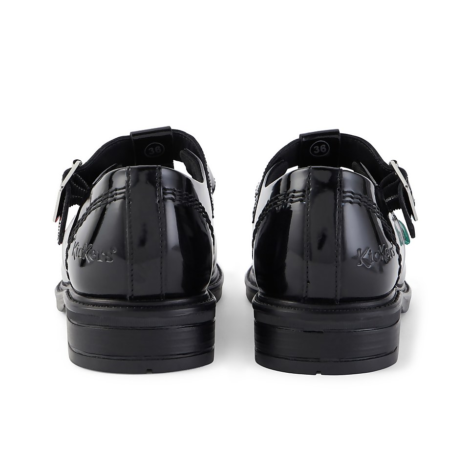 Youth Womens Lach T-Bar Leather Black