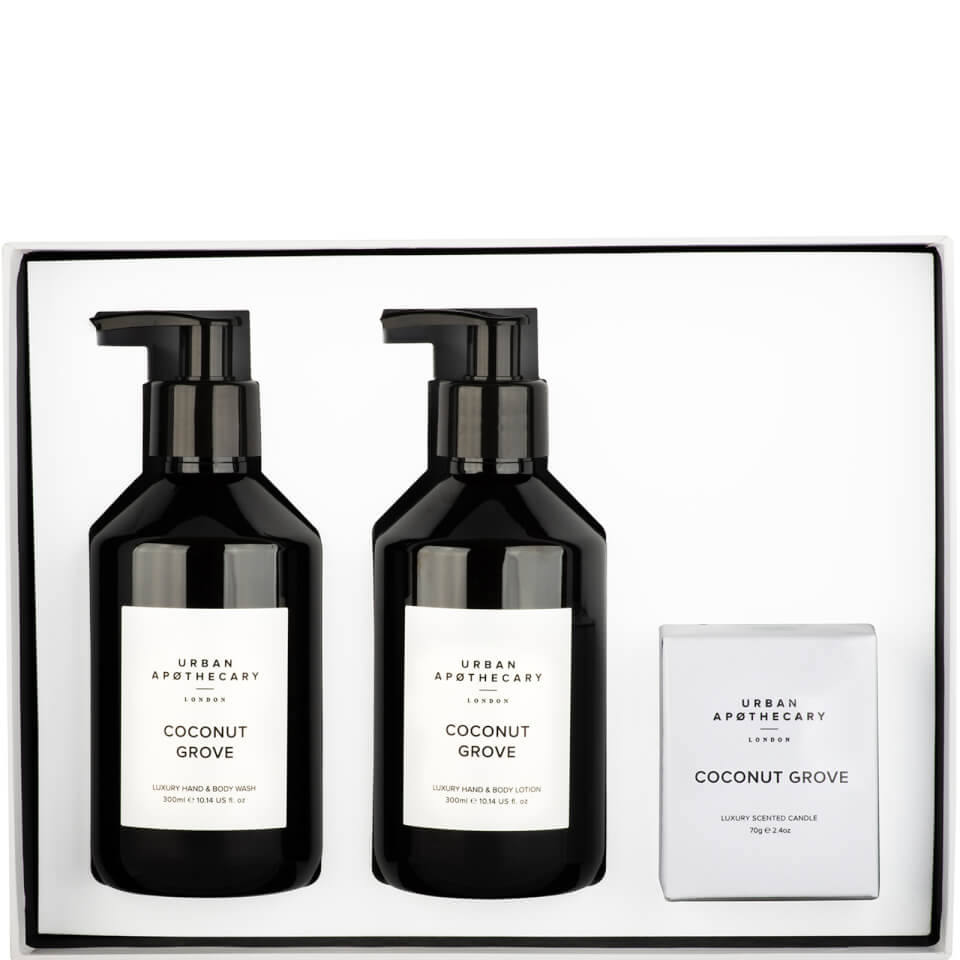 Urban Apothecary Coconut Grove Body + Home Collection - 300ml Wash, Lotion and 70g Candle