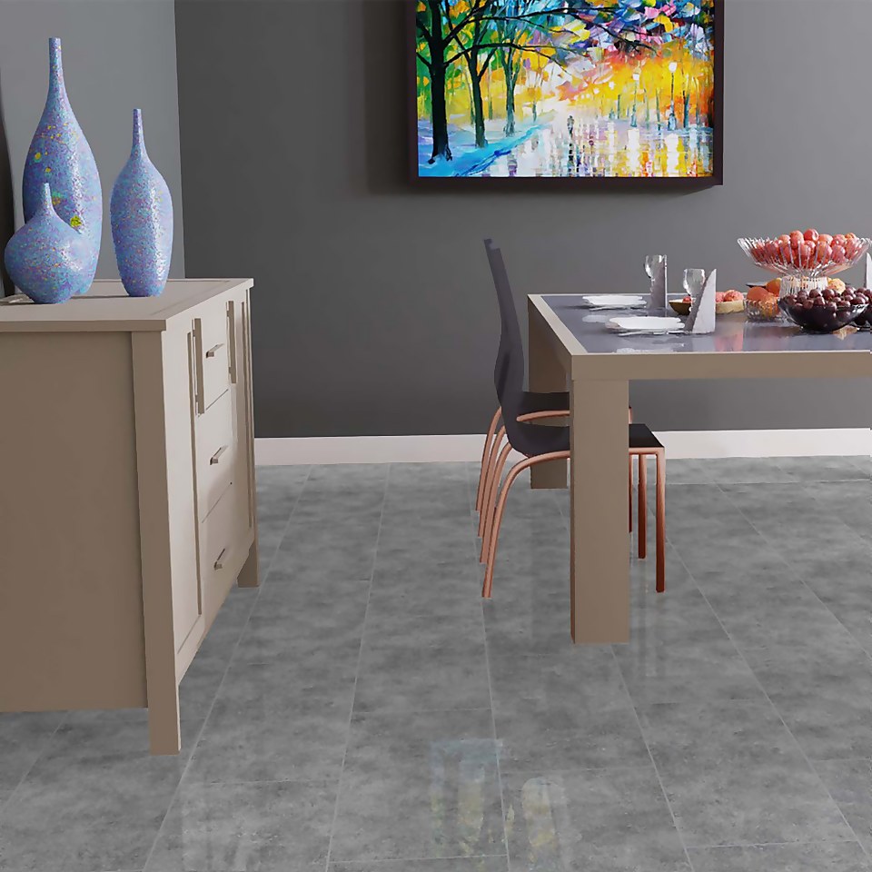 Falquon Flooring High Gloss Stone Effect Solino 8mm Tile Laminate Flooring
