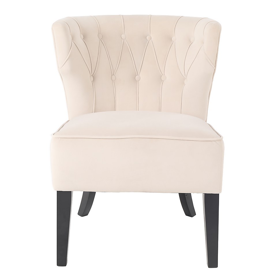 Sadie Velvet Accent Chair - Ivory