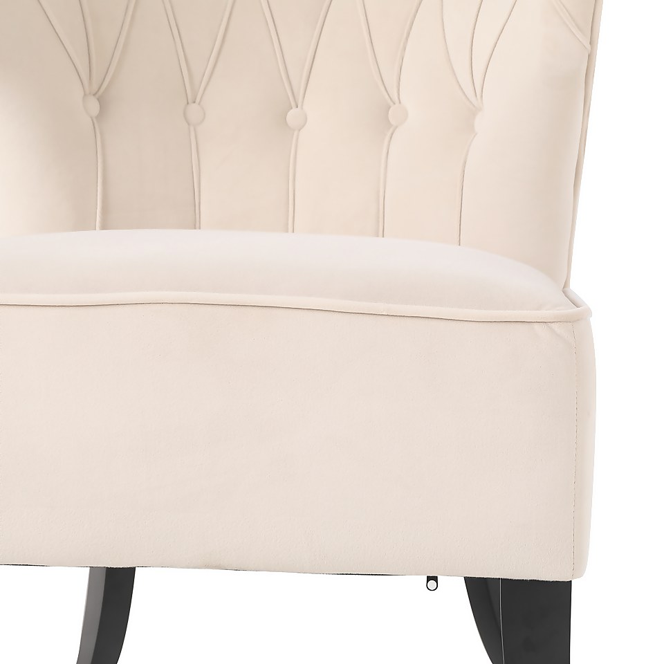 Sadie Velvet Accent Chair - Ivory