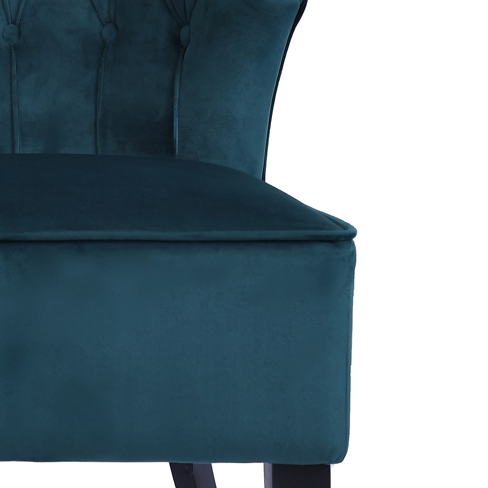 Sadie Velvet Accent Chair - Aegean Blue