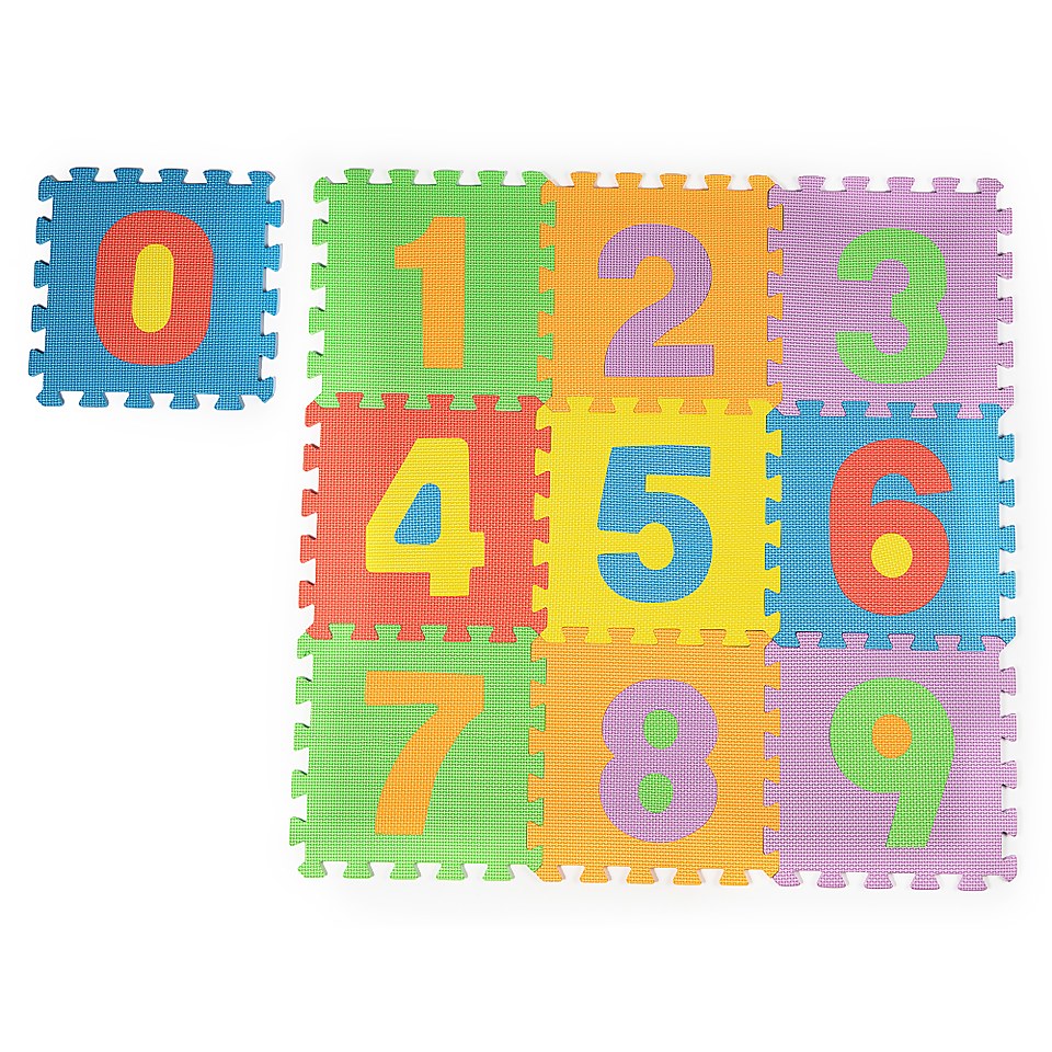 Homebase Multicoloured Interlocking Numbered Children's Play Mats