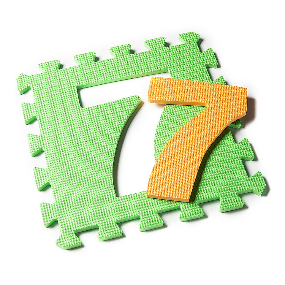 Homebase Multicoloured Interlocking Numbered Children's Play Mats