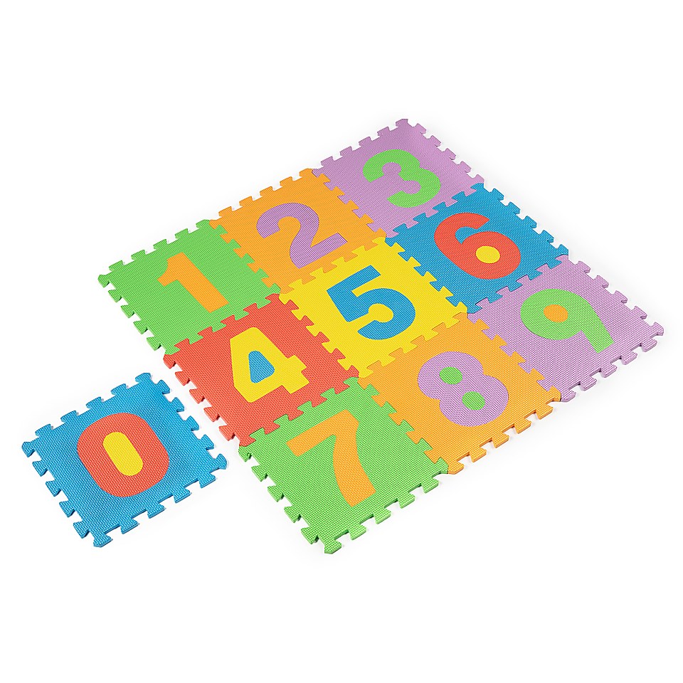 Homebase Multicoloured Interlocking Numbered Children's Play Mats