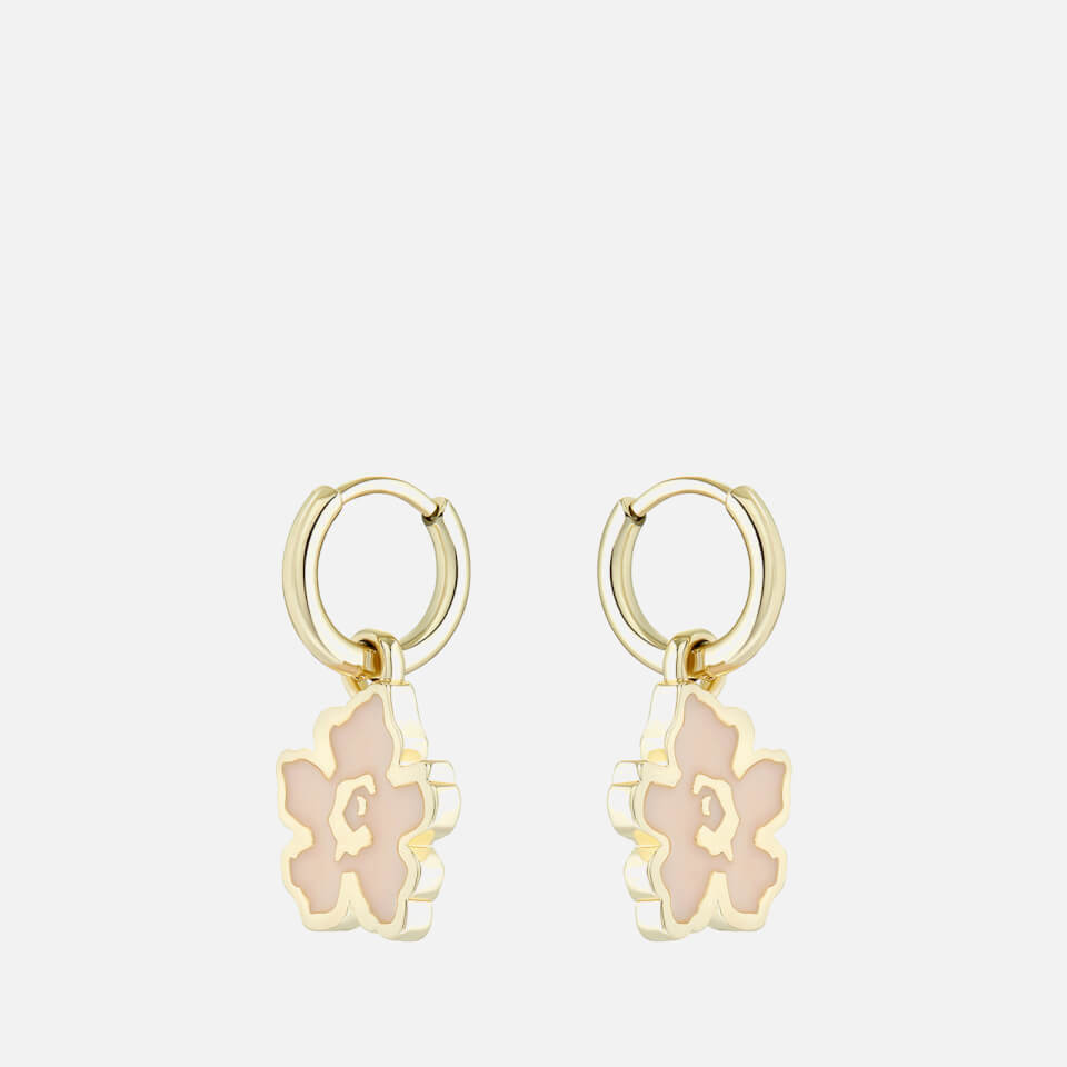 Ted Baker Women's Larli: Magnolia Lillifora Enamel Huggie Earring - Gold, Pink