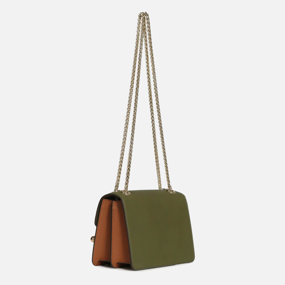 Strathberry Women's East/West Mini Bag - W Leather Shoulder Bag - Tri Colour - Bamboo/Vanilla/Chestnut
