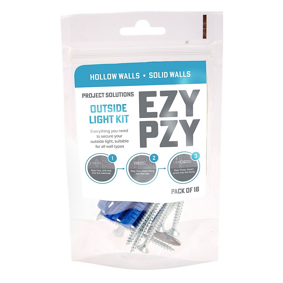 EZY PZY Outside Light Fixing Kit - Pack of 18