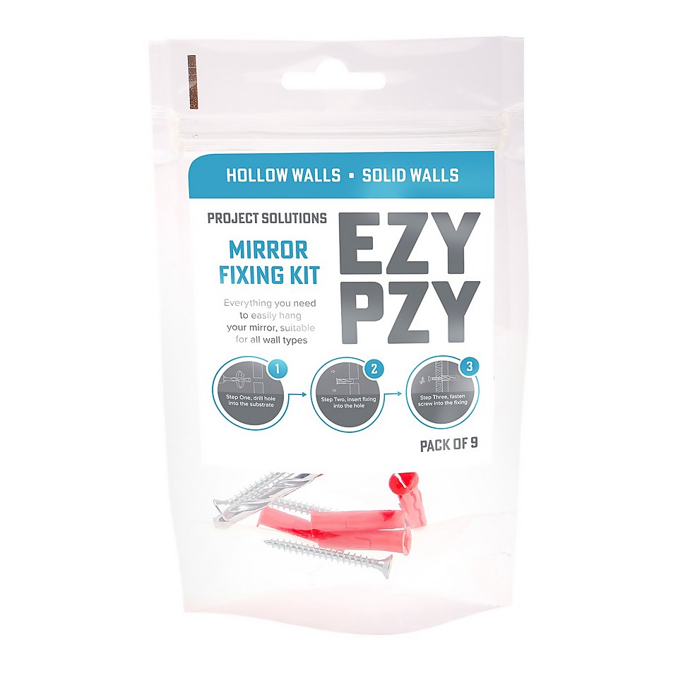 EZY PZY Mirror Fixing Kit - Pack of 9
