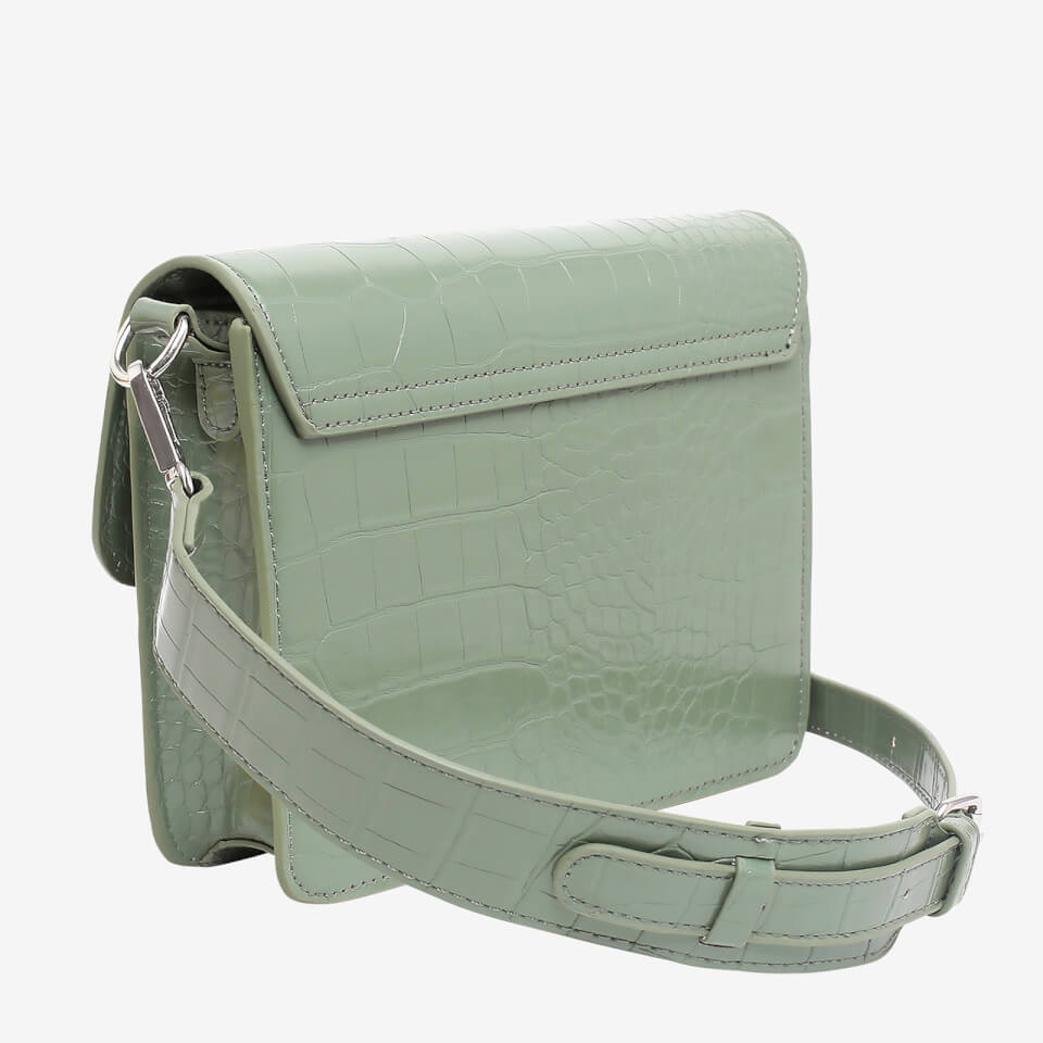 HVISK Women's Cayman Pocket Shiny Croco Bag - Nature Green