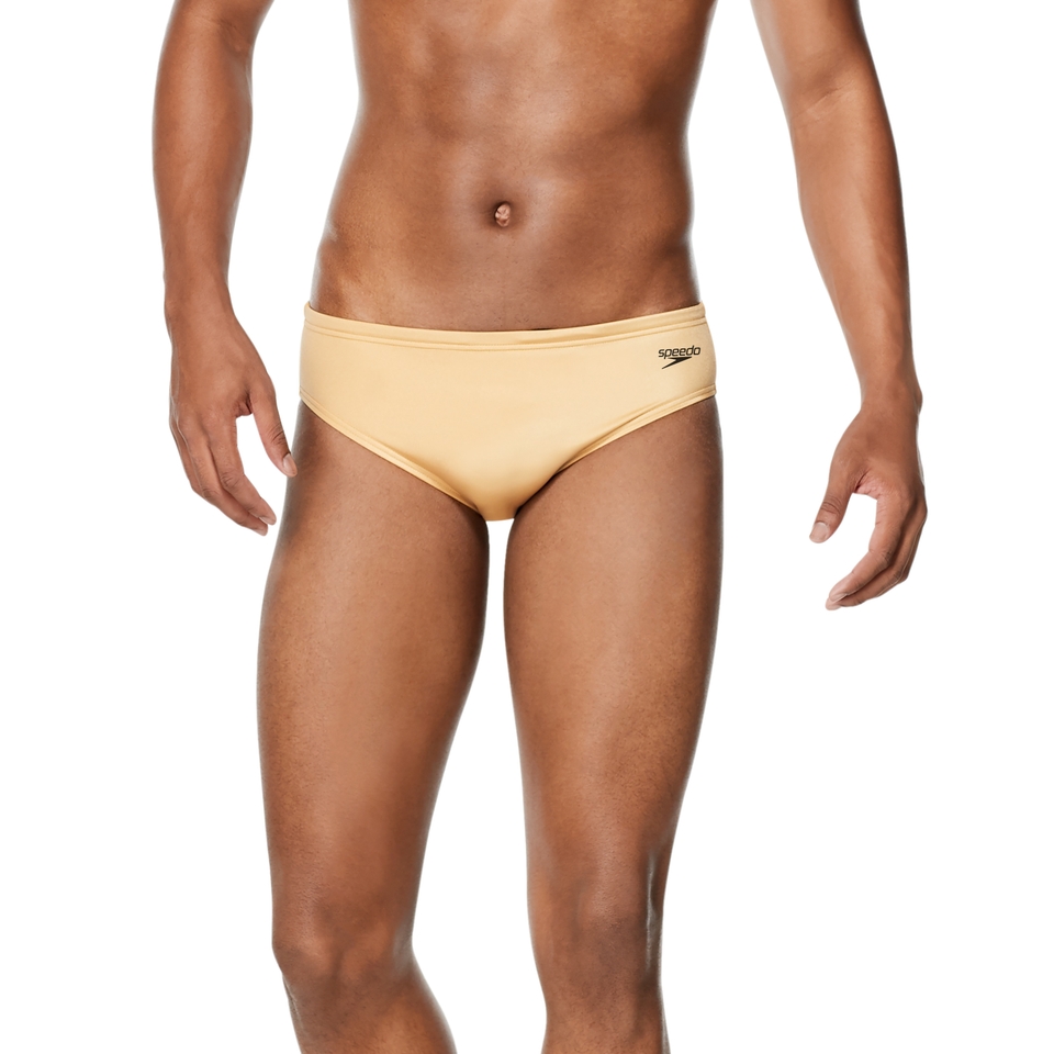 Men's Solid One Brief Yellow