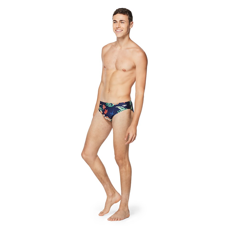 Men's Printed One Brief Blue