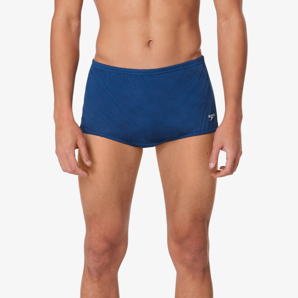Men's Solid Poly Mesh Training Suit Navy