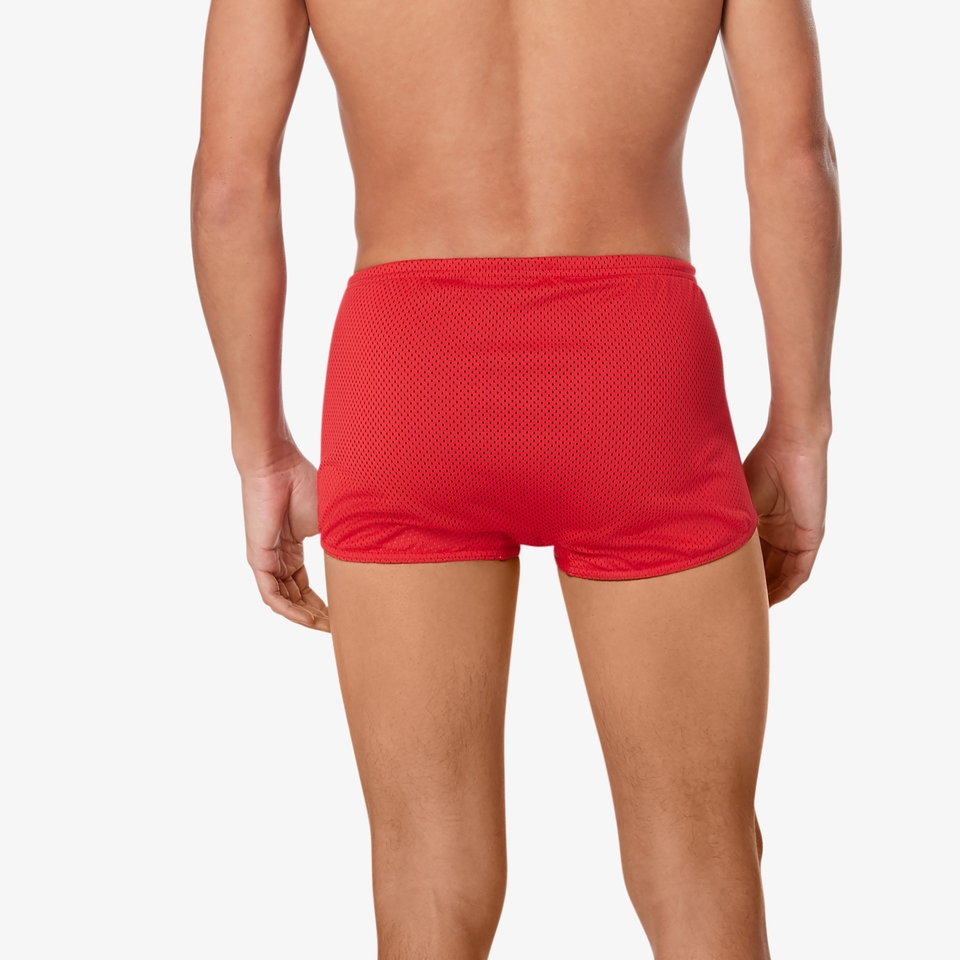 Men's Solid Poly Mesh Training Suit Red