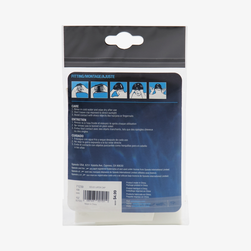 Adult Solid Latex Cap White