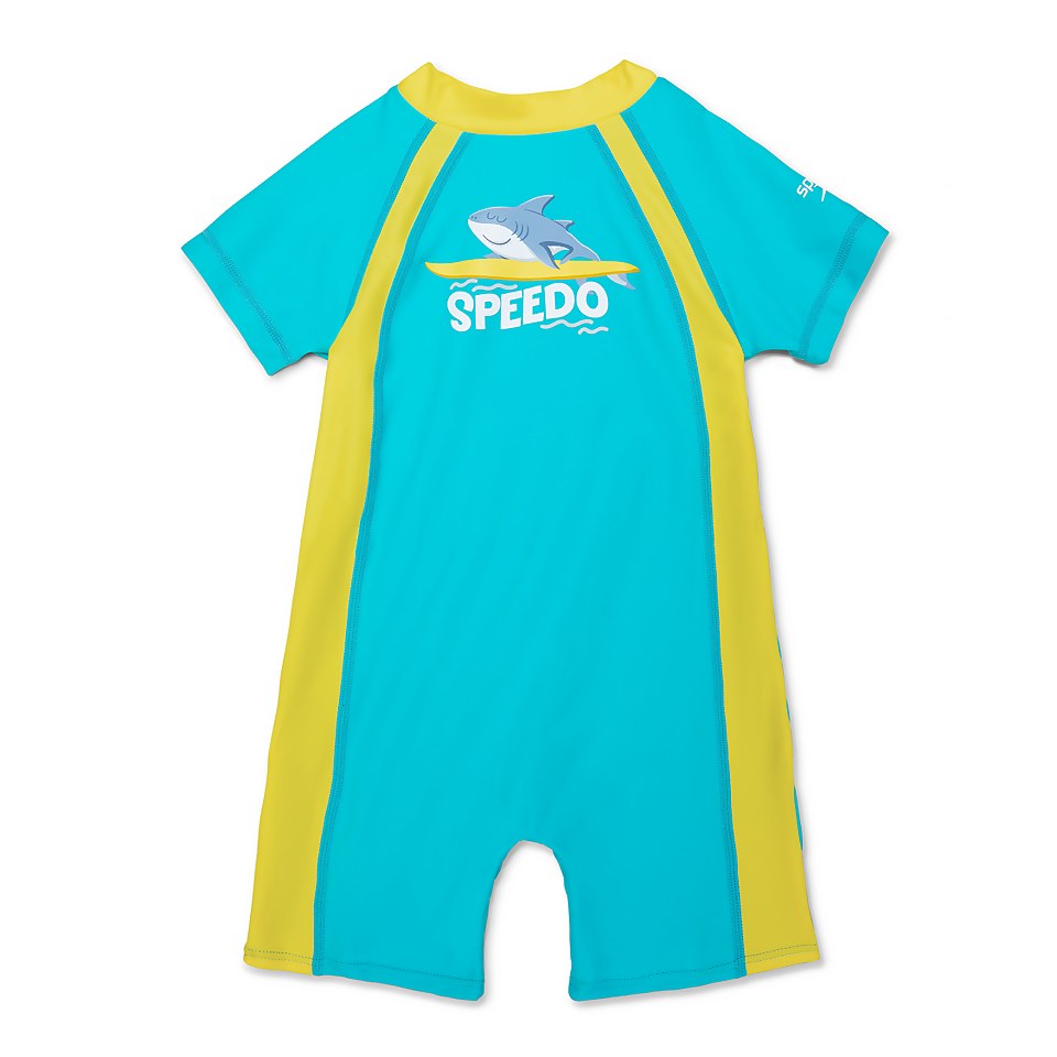 Kids Unisex Sun Suit One Piece Green/Blue