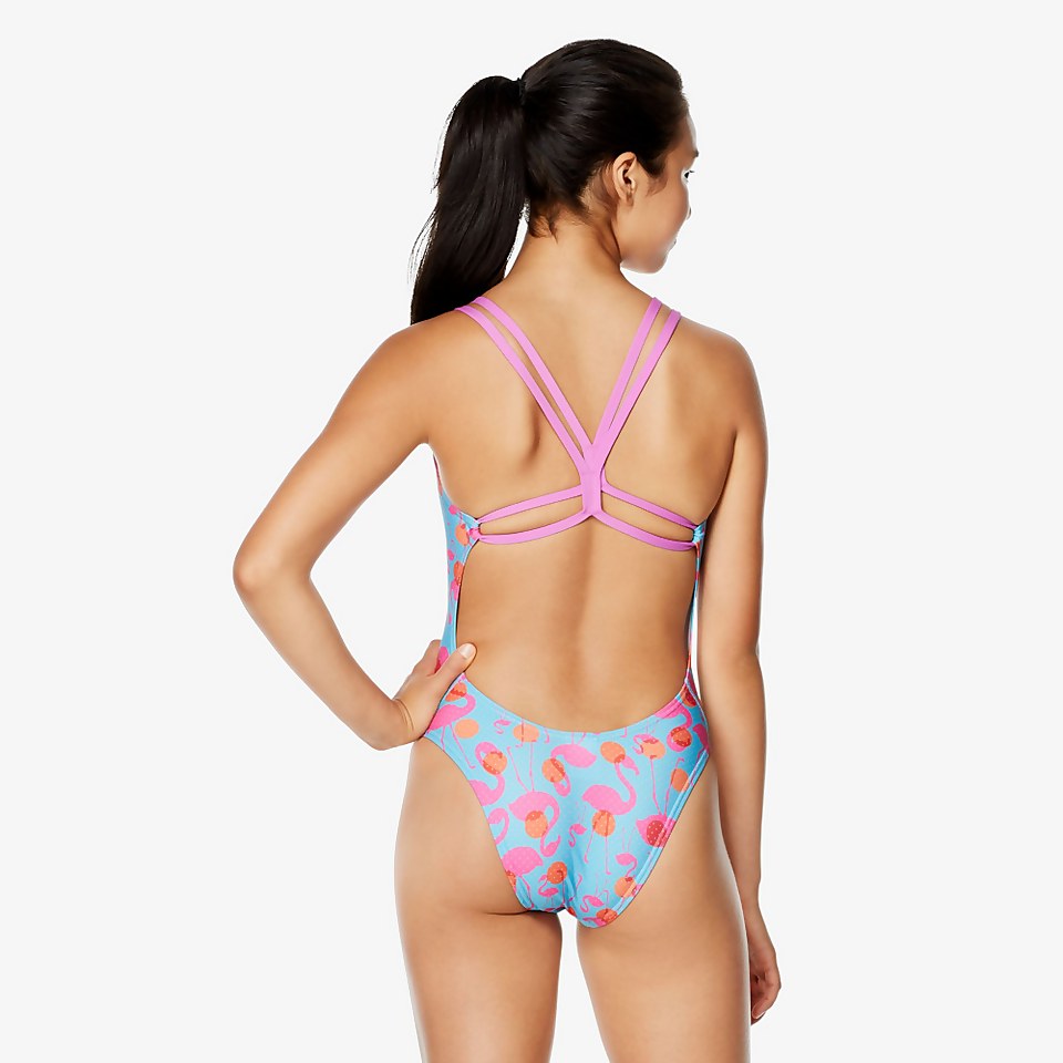 Printed Double Strap One Piece