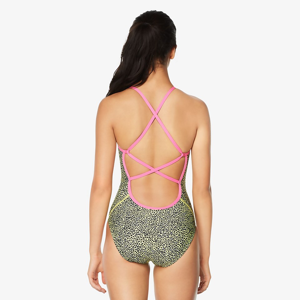 Women's Printed Crossback One Piece Yellow