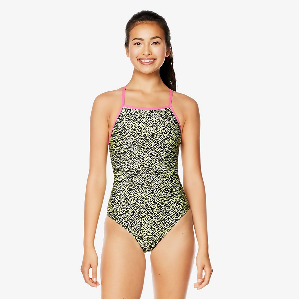 Women's Printed Crossback One Piece Yellow