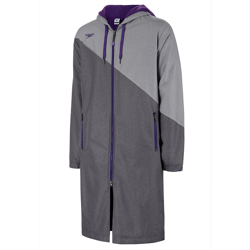 Unisex Color Block Parka Purple