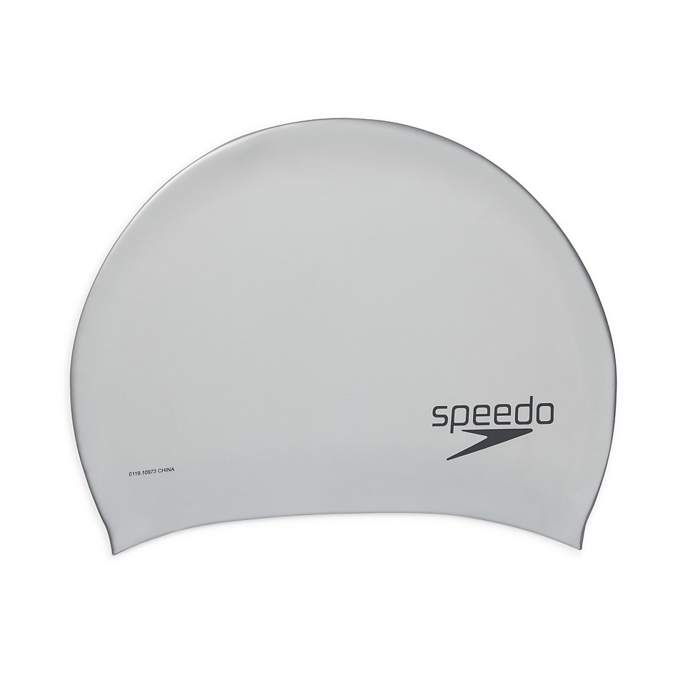 Adult Silicone Long Hair Cap Silver
