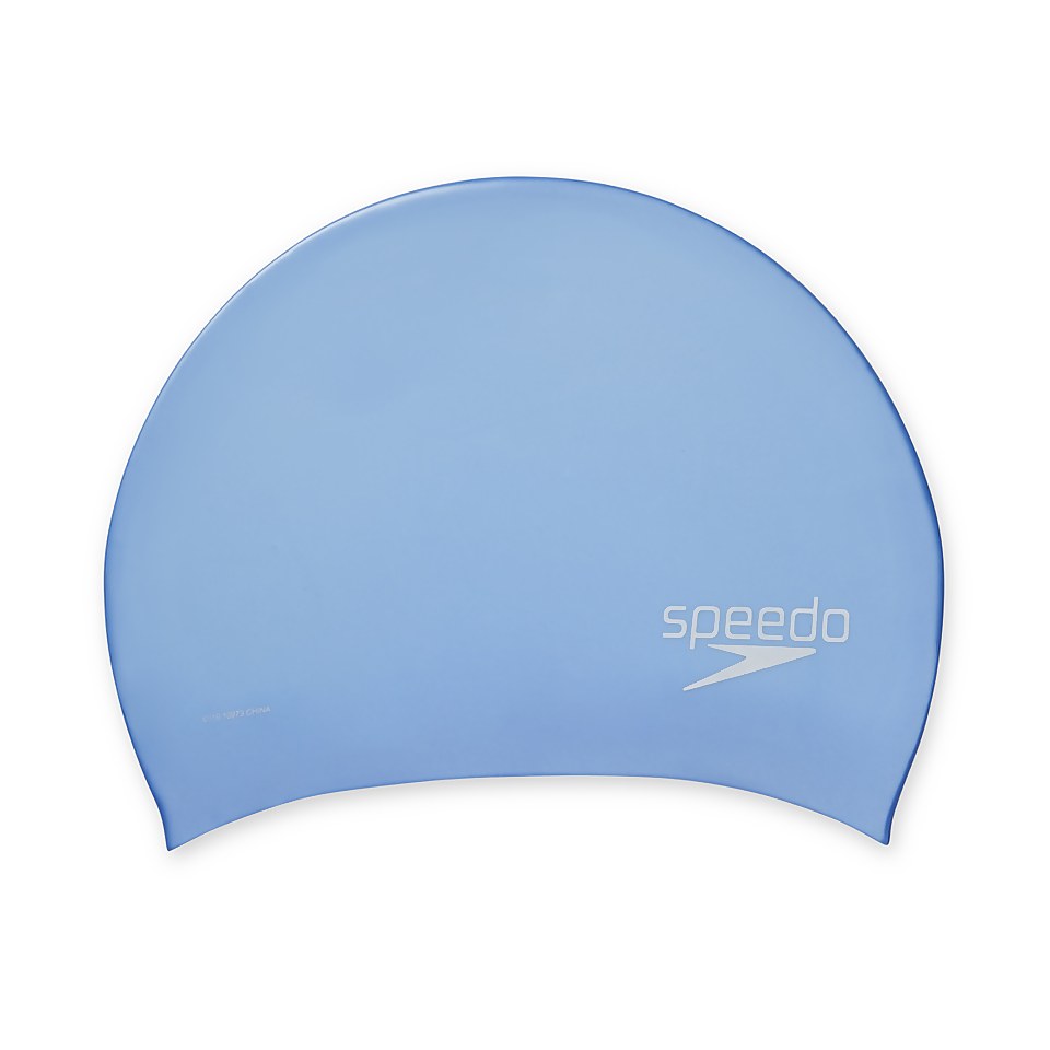 Adult Silicone Long Hair Cap Blue