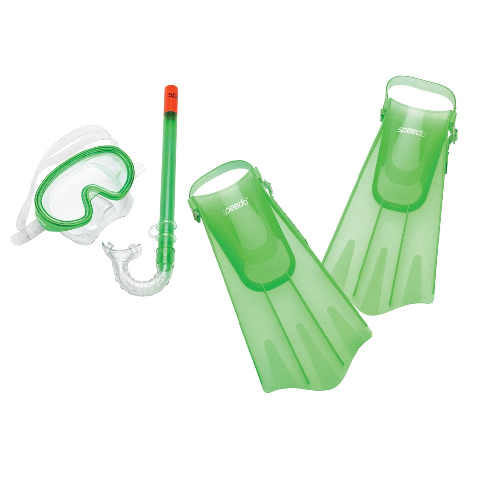 Kids Aqua Quest Mask, Snorkel & Fin Set Green