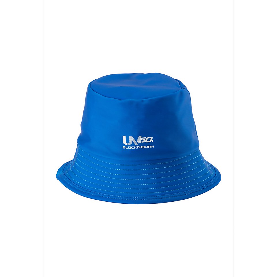 Kids UV Learn to Swim Bucket Hat Blue