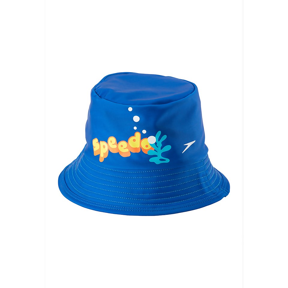 Kids UV Learn to Swim Bucket Hat Blue