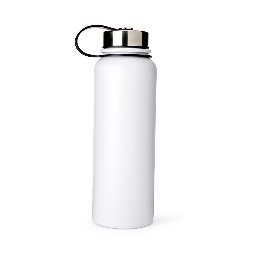 Stay Cool Water Bottle 40 Oz White