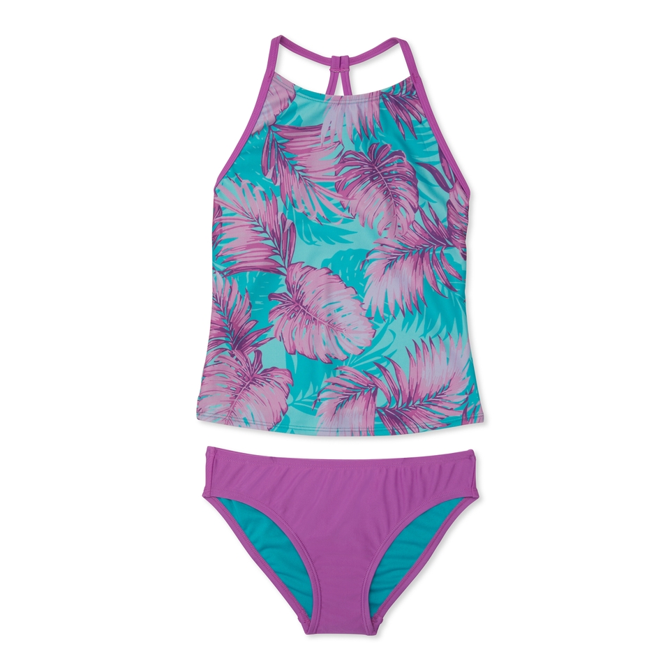 Printed High Neck Tankini Set