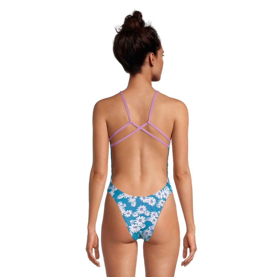 Women's Printed Fixed Back One Piece Blue