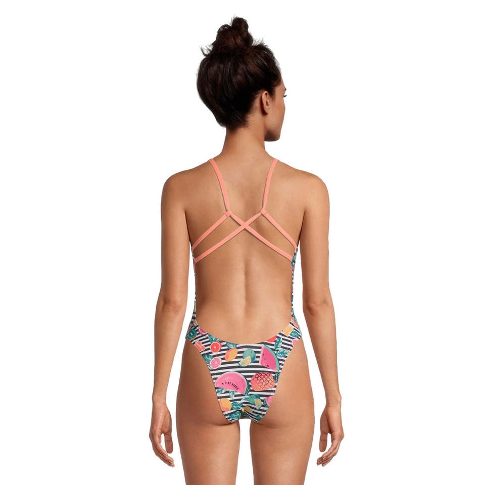 Women's Printed Fixed Back One Piece Orange