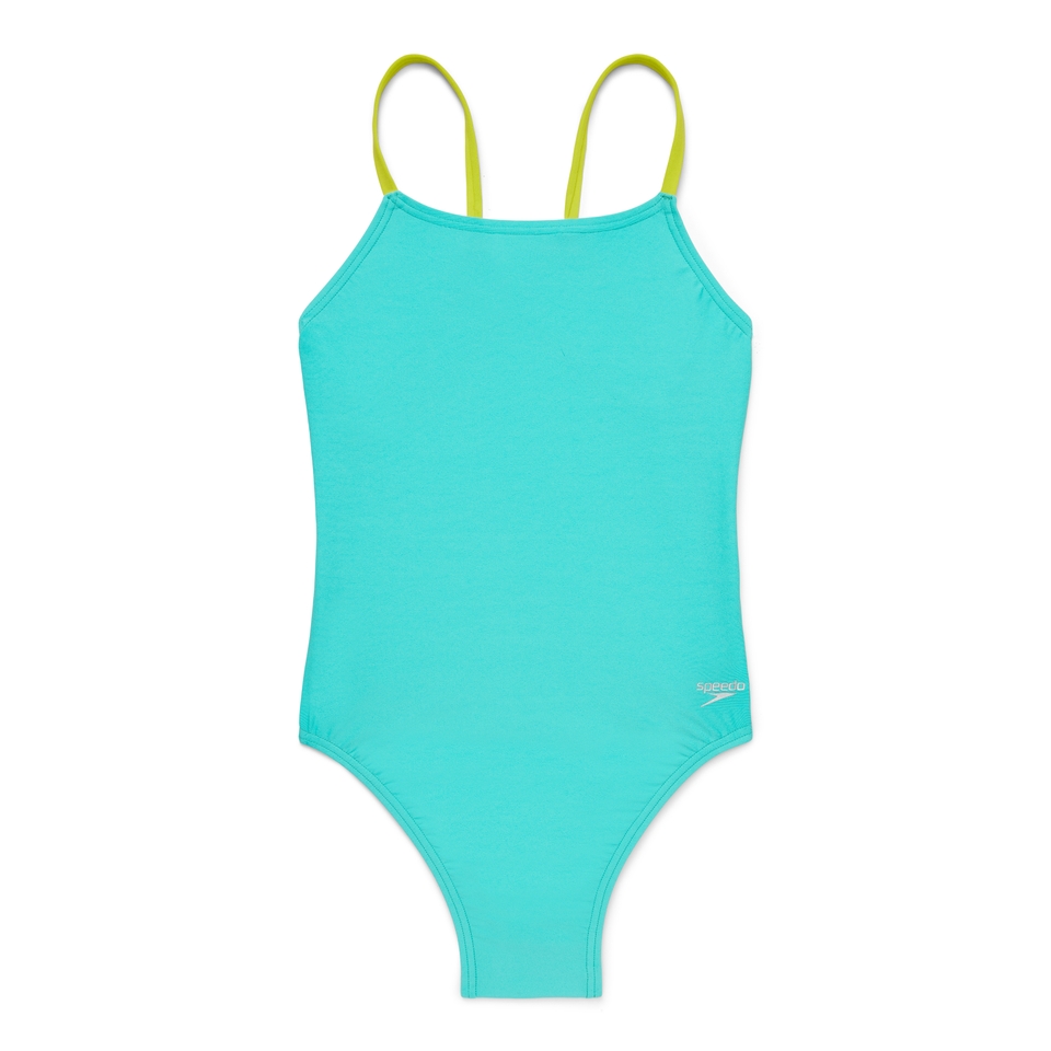 Women's Solid Fixed Back One Piece Blue