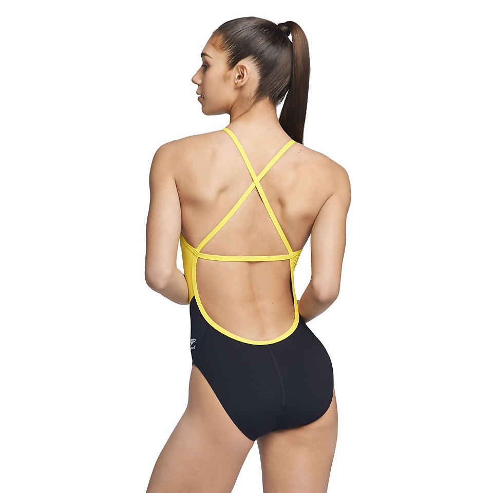 Women's Spark Splice Crossback One Piece Yellow