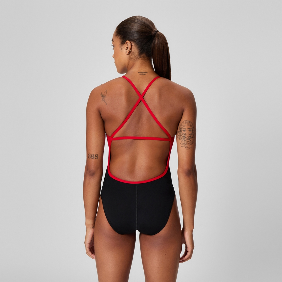 Monopièce Spark Splice Crossback pour femmes, rouge
