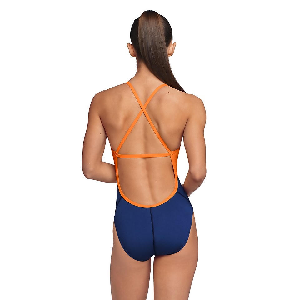 Women's Spark Splice Crossback One Piece Orange
