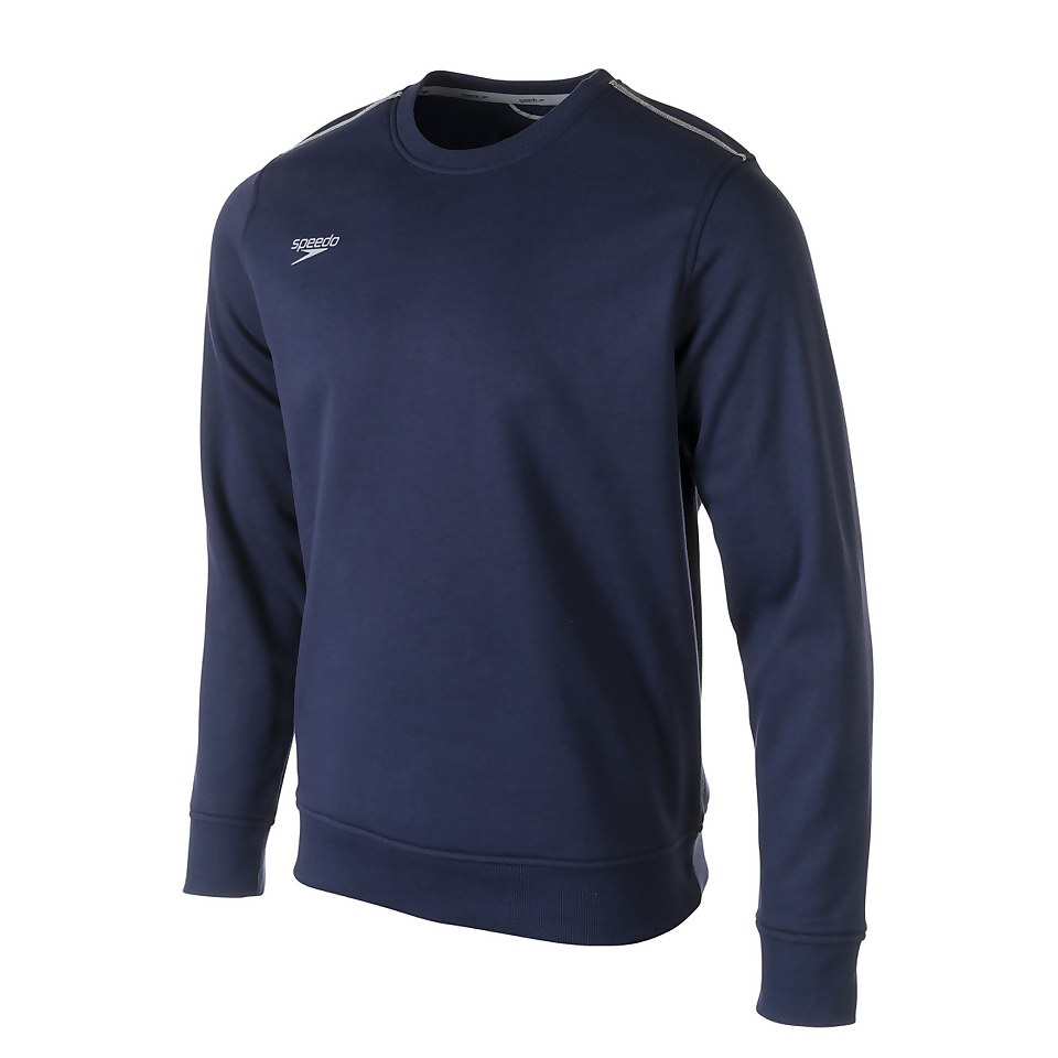 Unisex Long Sleeve Fleece Crewneck Gray/Navy