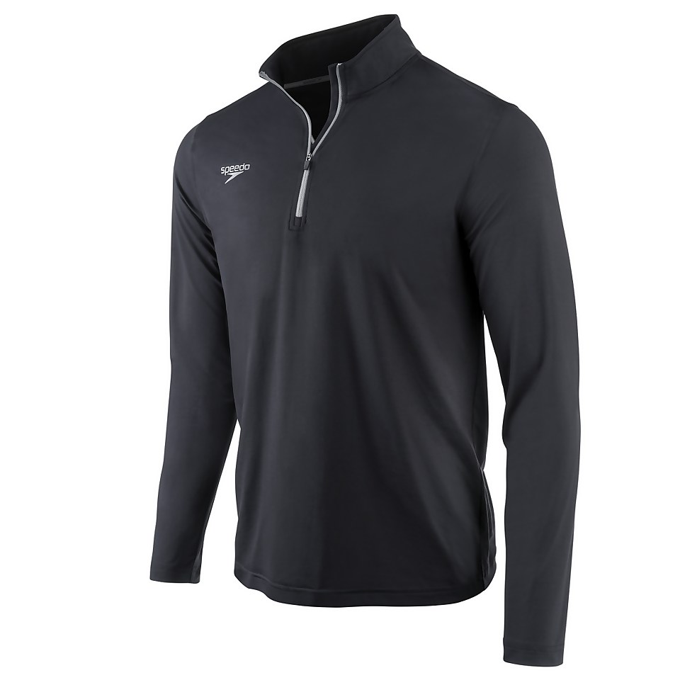 Chemise unisexe manches longues avec fermeture à glissière quart de tour, noir
