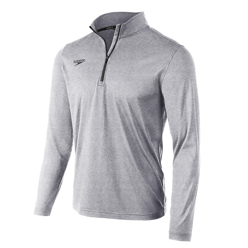 Chemise unisexe manches longues avec fermeture à glissière quart de tour, gris
